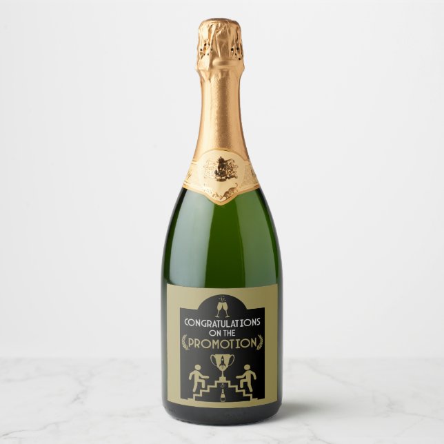 Congratulations Job Promotion Sparkling Wine Label (Front)