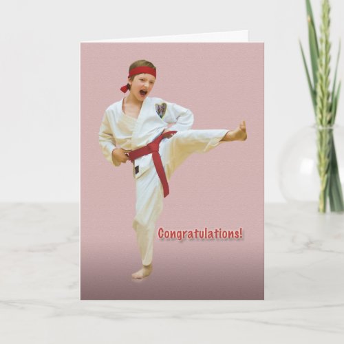 Congratulations Karate Belt Advancement Red Card