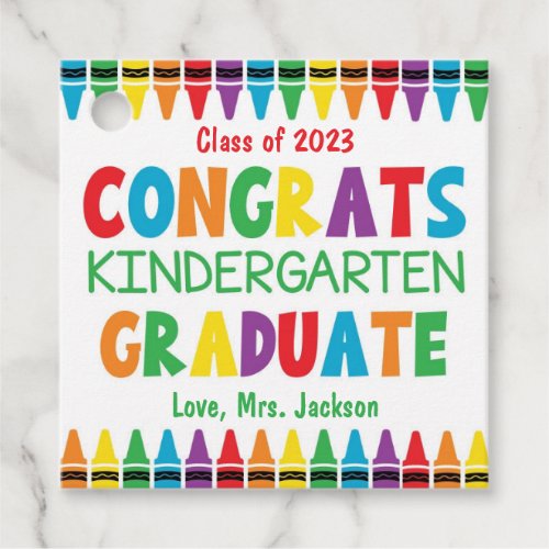 Congratulations Kindergarten Graduate Favor Tags