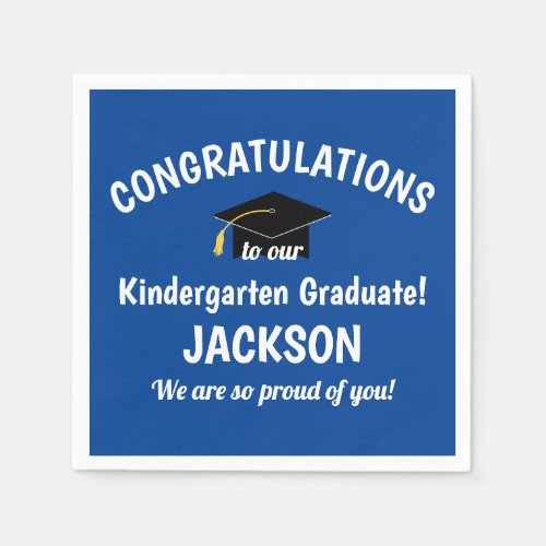 Congratulations Kindergarten Graduation Blue Napkins