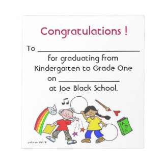 Congratulations! Kindergarten Graduation Notepad