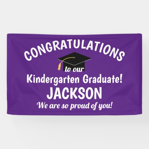 Congratulations Kindergarten Graduation Purple Banner