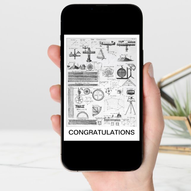 Congratulations Land Surveyor Card (Front Digital)