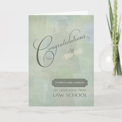 Congratulations Law School Graduate Custom Name Card