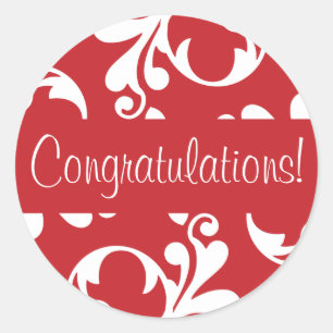 Congratulations Leaf Flourish Envelope Seal