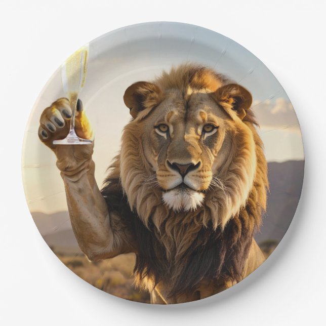 Congratulations Lion Paper Plates (Front)