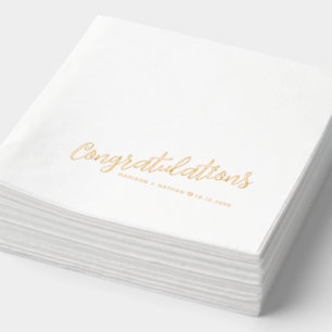 Congratulations little heart wedding couple event foil napkins