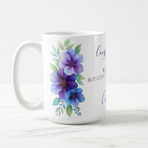 Congratulations Love Hurts but Coffee Heals Purple Coffee Mug