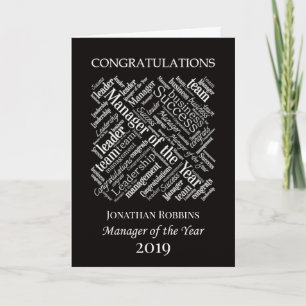 Congratulations Manager of the Year Card