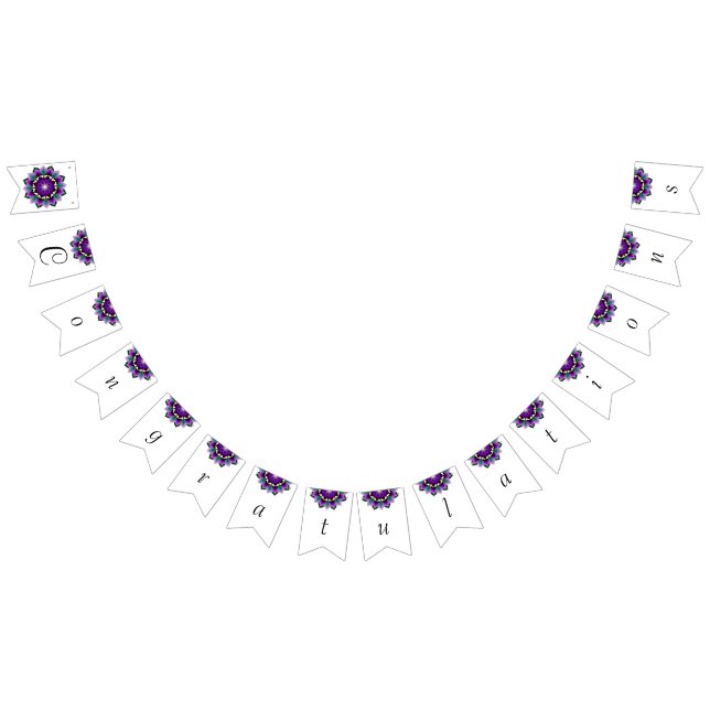 Congratulations Mandala in purple Bunting Flags (All)