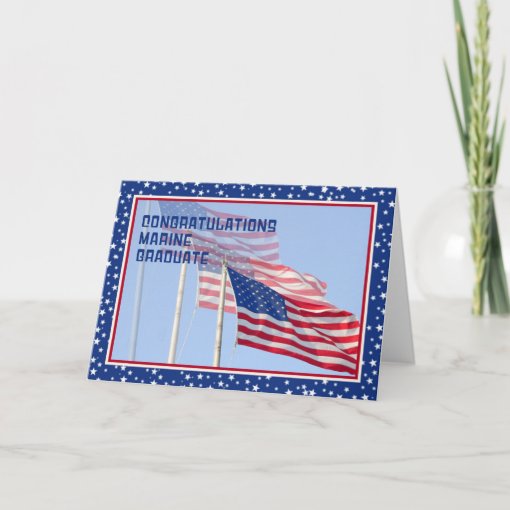 Congratulations Marine Graduate Card with Flags | Zazzle