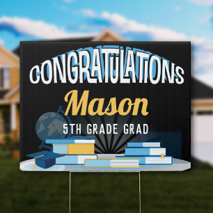 Congratulations Modern 5th Grade Graduation Sign
