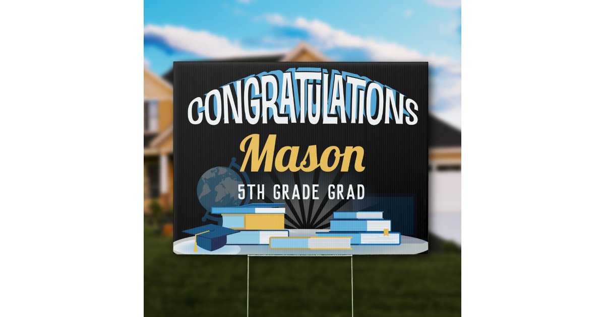 Congratulations Modern 5th Grade Graduation Sign | Zazzle