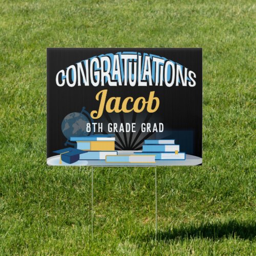 Congratulations Modern 8th Grade Graduation Sign