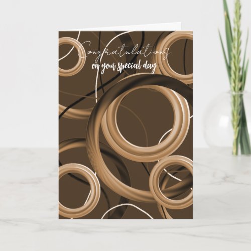 Congratulations Modern Brown Swirl Card