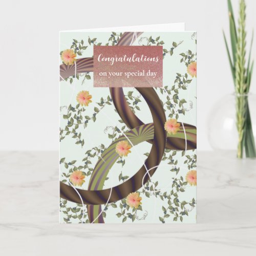 Congratulations Modern Floral Twist Card