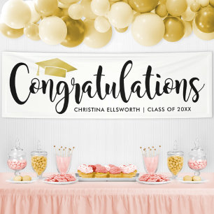 Congratulations Modern Gold Custom 2026 Graduation Banner