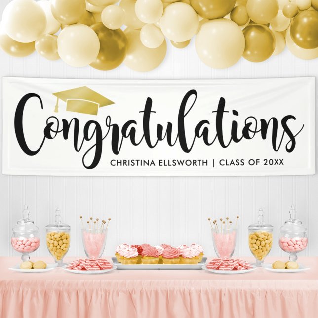 Congratulations Modern Gold Custom 2026 Graduation Banner (Creator Uploaded)