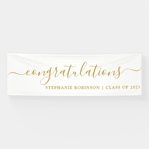 Congratulations Modern Gold Custom Graduation Banner