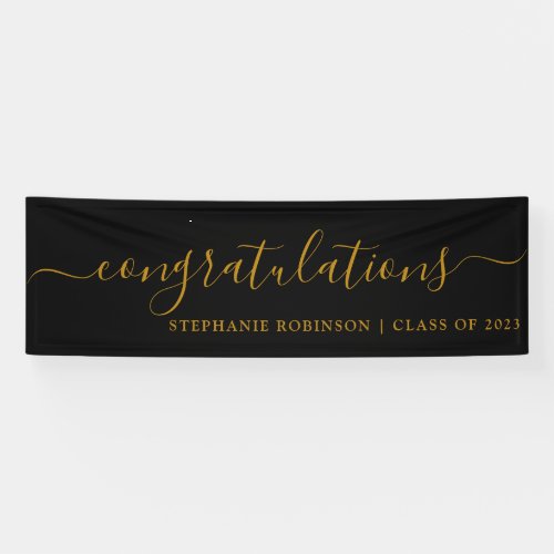 Congratulations Modern Gold Custom Graduation Banner