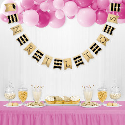 Congratulations Modern Gold Graduation Party Bunting Flags