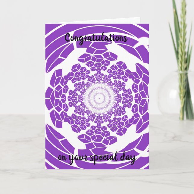 Congratulations Modern Purple Design Card (Front)