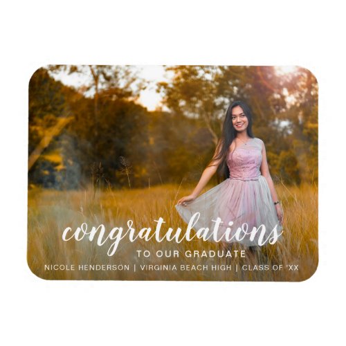 Congratulations Modern Simple Photo Graduation Magnet