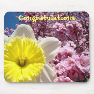 Congratulations! mouse pad Daffodil Flower Blossom