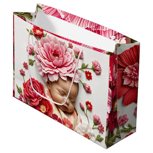 Congratulations Mr. & Mrs. [Name] A Soul In Bloom Large Gift Bag (Front Angled)