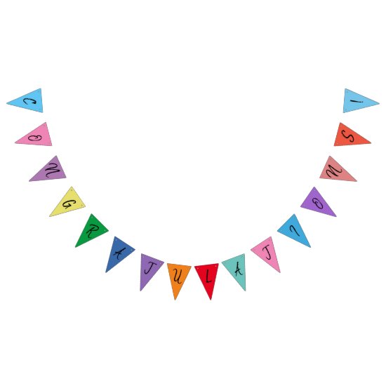 CONGRATULATIONS! Multi-color trendy typography Bunting Flags