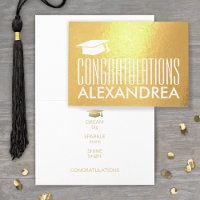 Congratulations Name Graduation Modern Gold Real