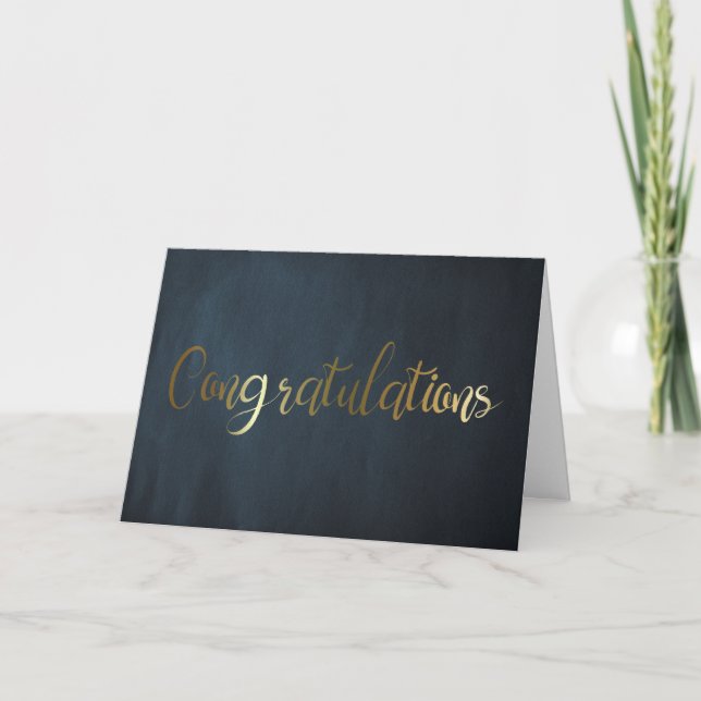 Congratulations Navy Blue Graduation Greeting Card (Front)