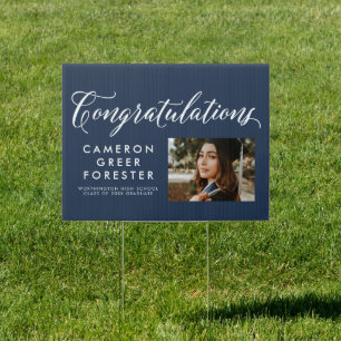 Congratulations navy graduation photo sign