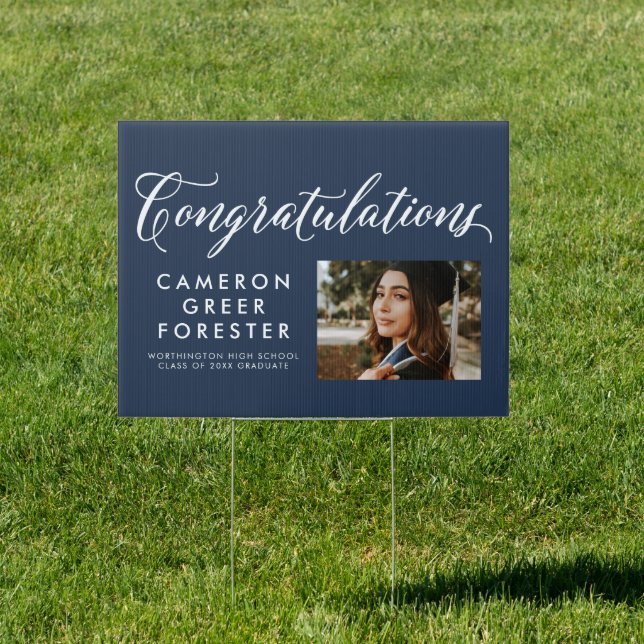 Congratulations navy graduation photo  sign (Insitu)
