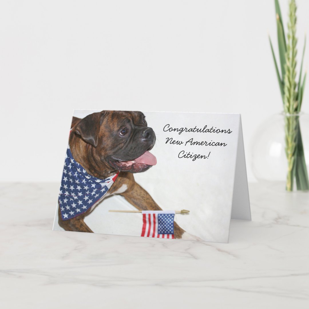 Congratulations New American Citizen Boxer Card 