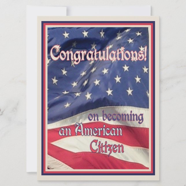 Congratulations New American Citizen!-Celebration Invitation (Front)
