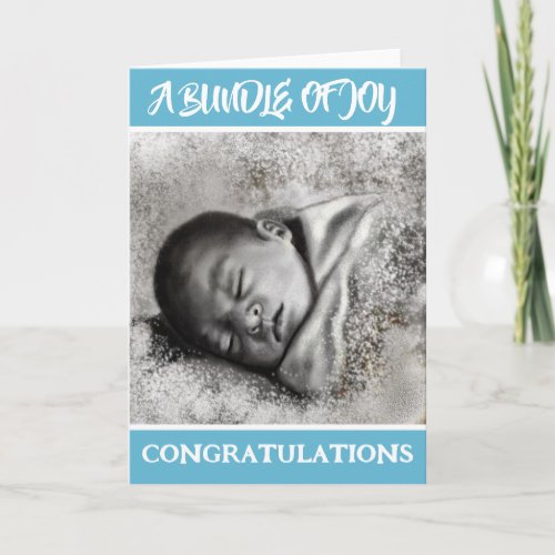Congratulations new baby boy baby drawing card