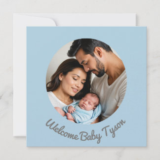 Congratulations New Baby Boy Blue welcome baby Invitation