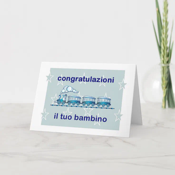 Congratulations! New Baby Boy in Italian Card Zazzle