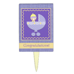 Congratulations New Baby Boy or Girl Cake Topper
