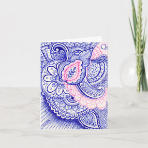 Congratulations New Baby Mom Damask Indian Mandala Card