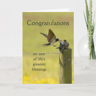Congratulations New Baby or Adoption Family Letterpress Thank You Card