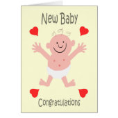 Congratulations New Baby Smiling Cartoon Caricatu (Front)