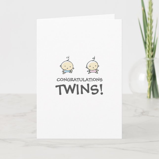 Congratulations! New Baby TWINS Card (Front)
