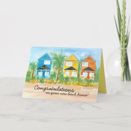 Congratulations New Beach House Real Estate  Holiday Card