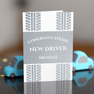 Congratulations New Driver Tire Treads Foil Card