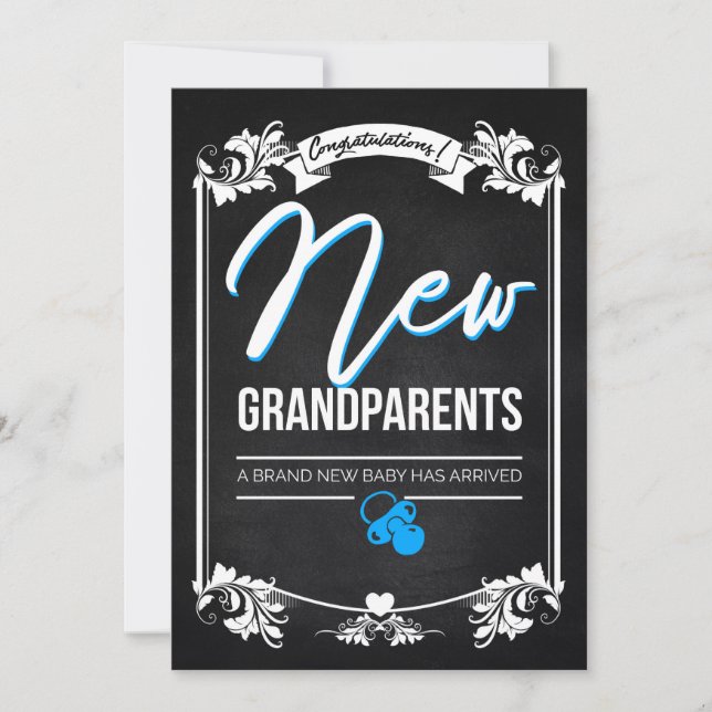 Congratulations new grandparents / New Baby Boy Thank You Card (Front)