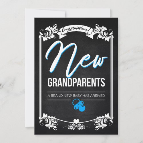 Congratulations new grandparents  New Baby Boy Thank You Card