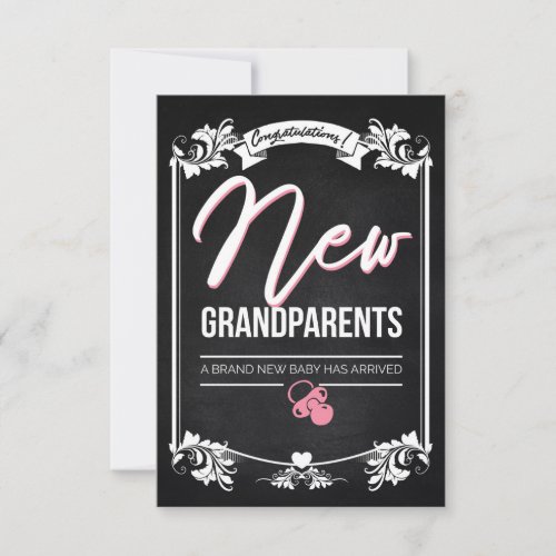 Congratulations new grandparents  New Baby Girl Thank You Card