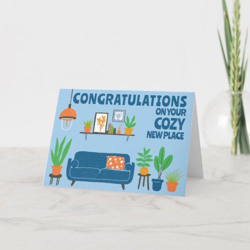 Congratulations New Home Cozy Cute Living Room Card